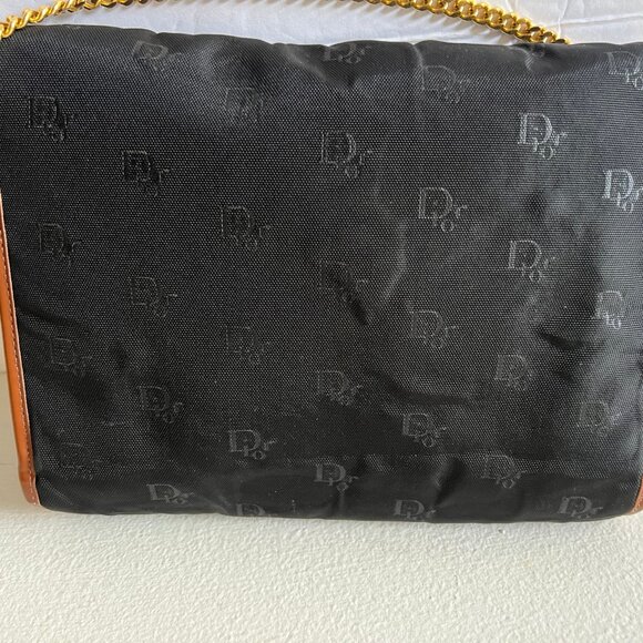 80'S VINTAGE CHRISTIAN DIOR TROTTER CLOTH EVENING LOGO BAG - Picture 3 of 8